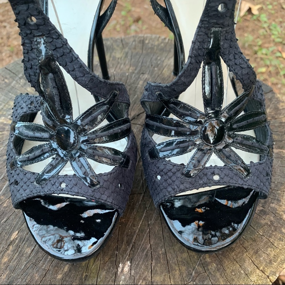 Christian Dior Black Python And Patent Leather T … - image 5